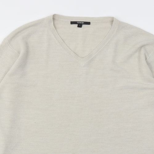 George Mens Beige   Pullover Sweatshirt Size L