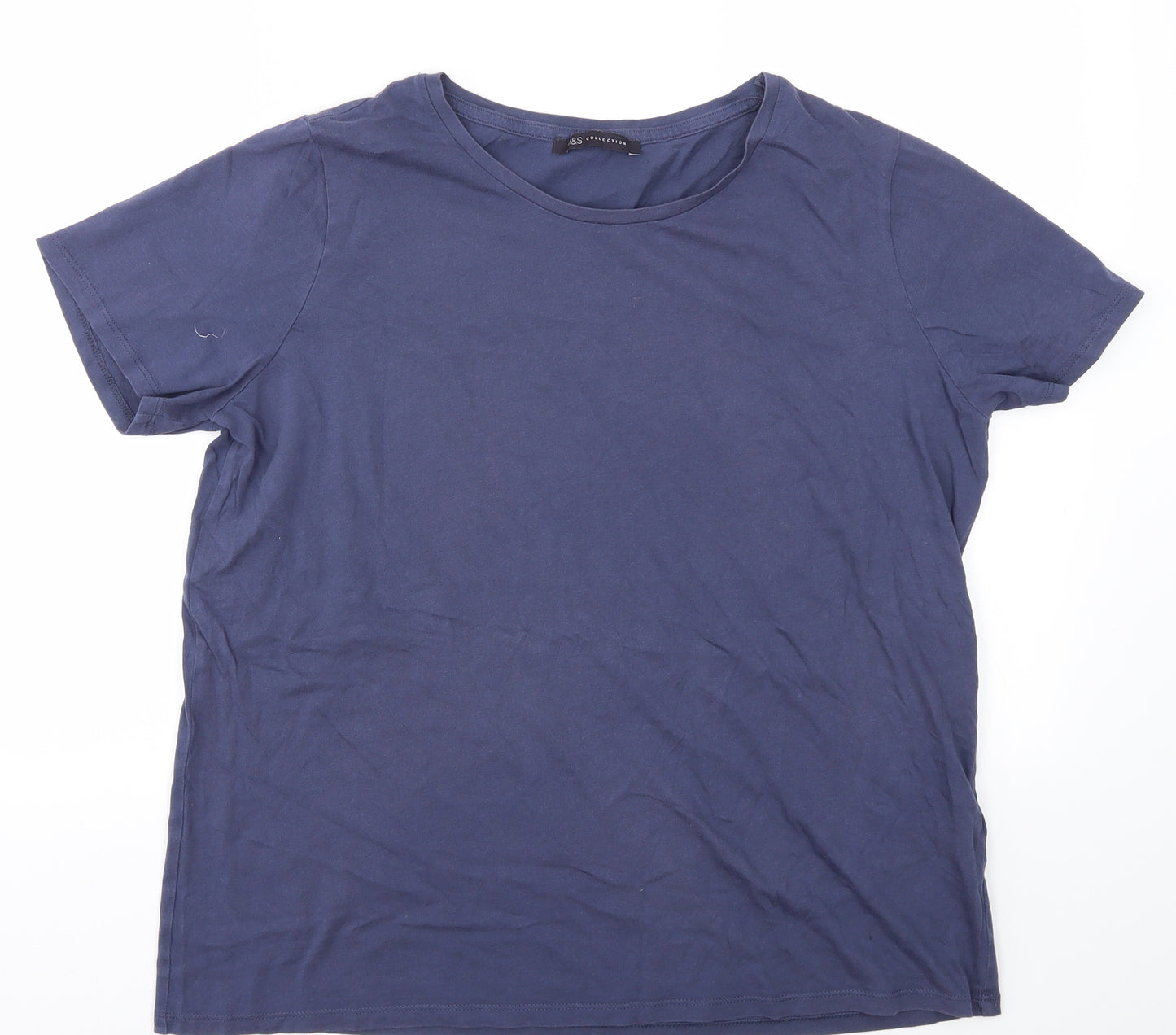 M&S Womens Blue   Basic T-Shirt Size 16