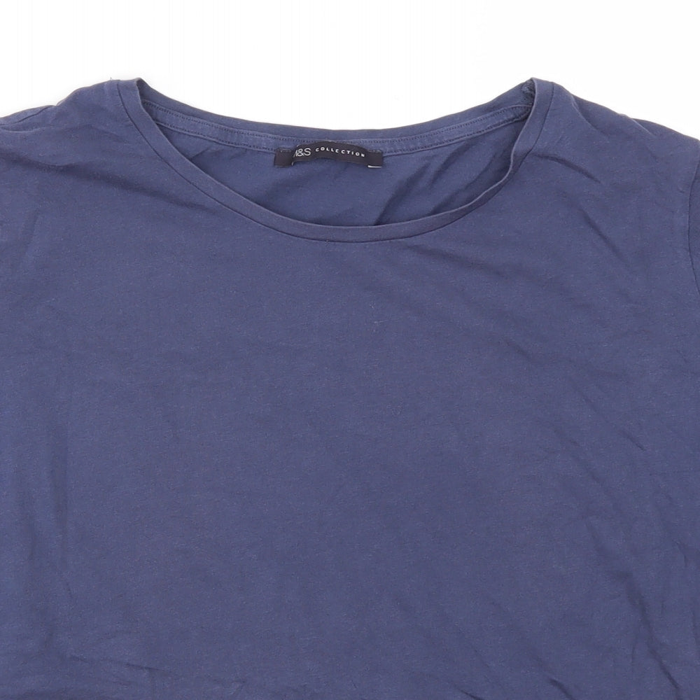 M&S Womens Blue   Basic T-Shirt Size 16