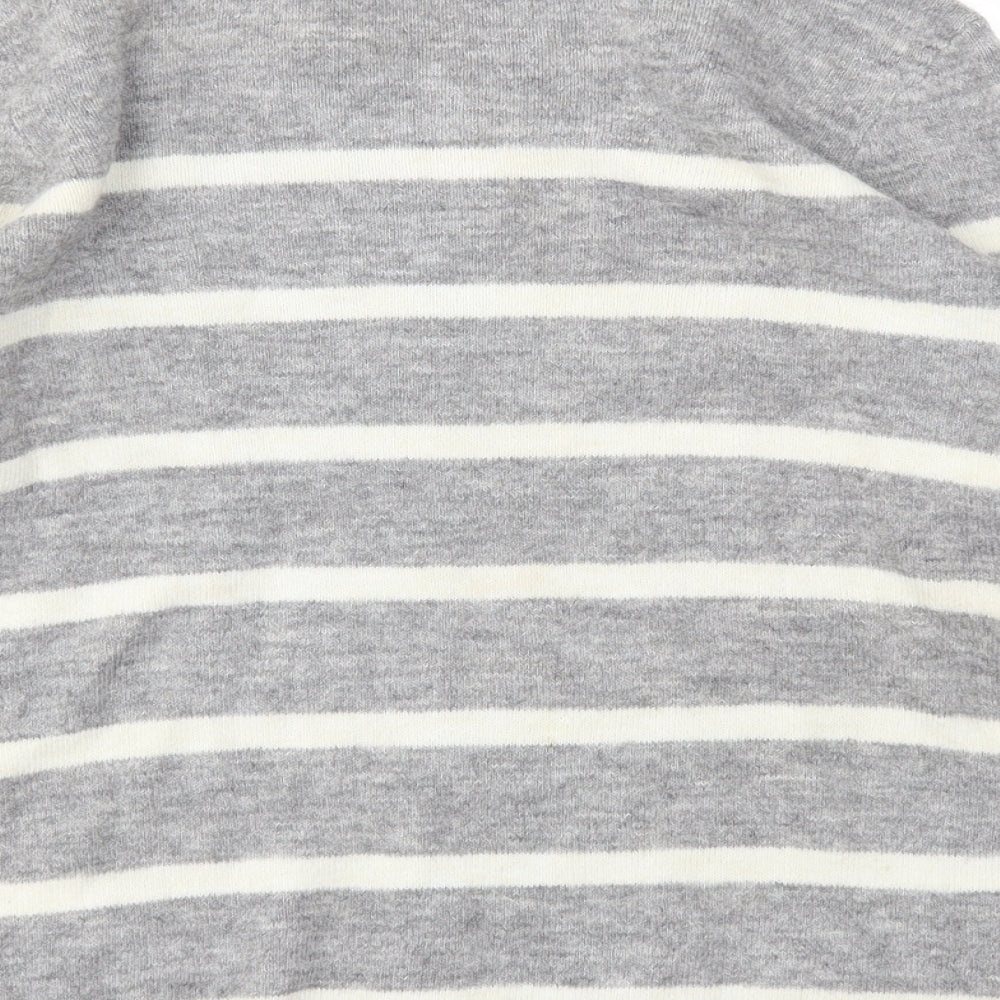 H&M Girls Grey Striped  Pullover Jumper Size 11-12 Years