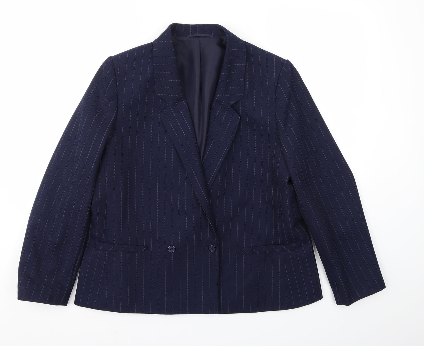 Preworn Womens Blue Striped  Jacket Blazer Size M