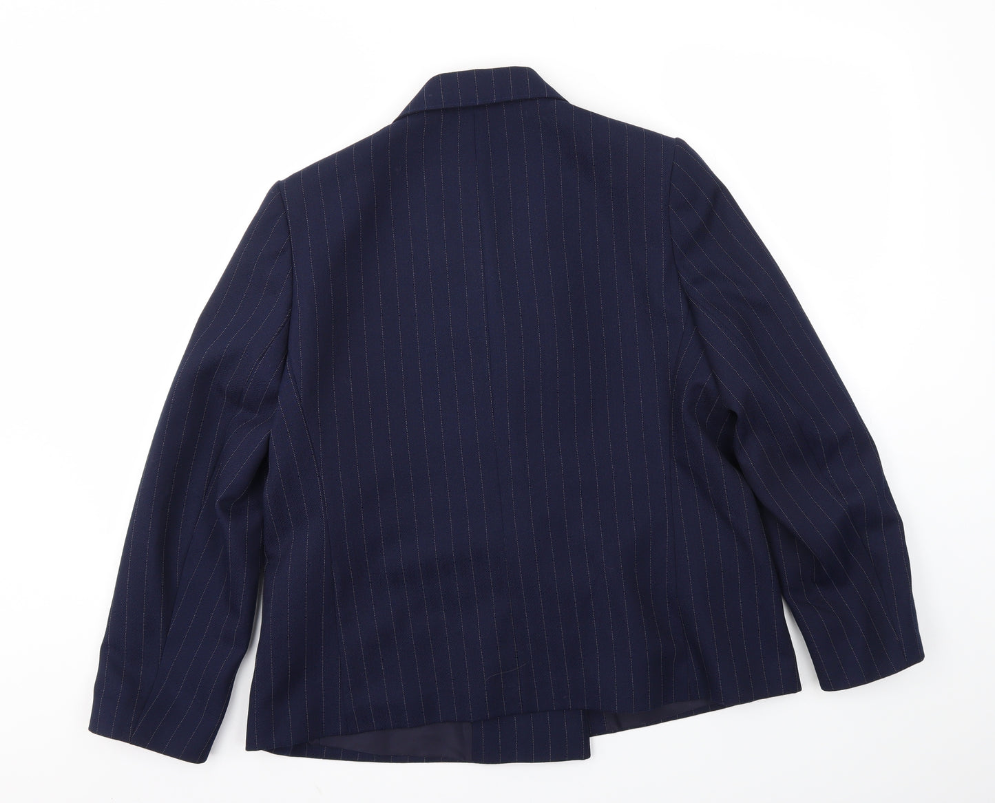 Preworn Womens Blue Striped  Jacket Blazer Size M