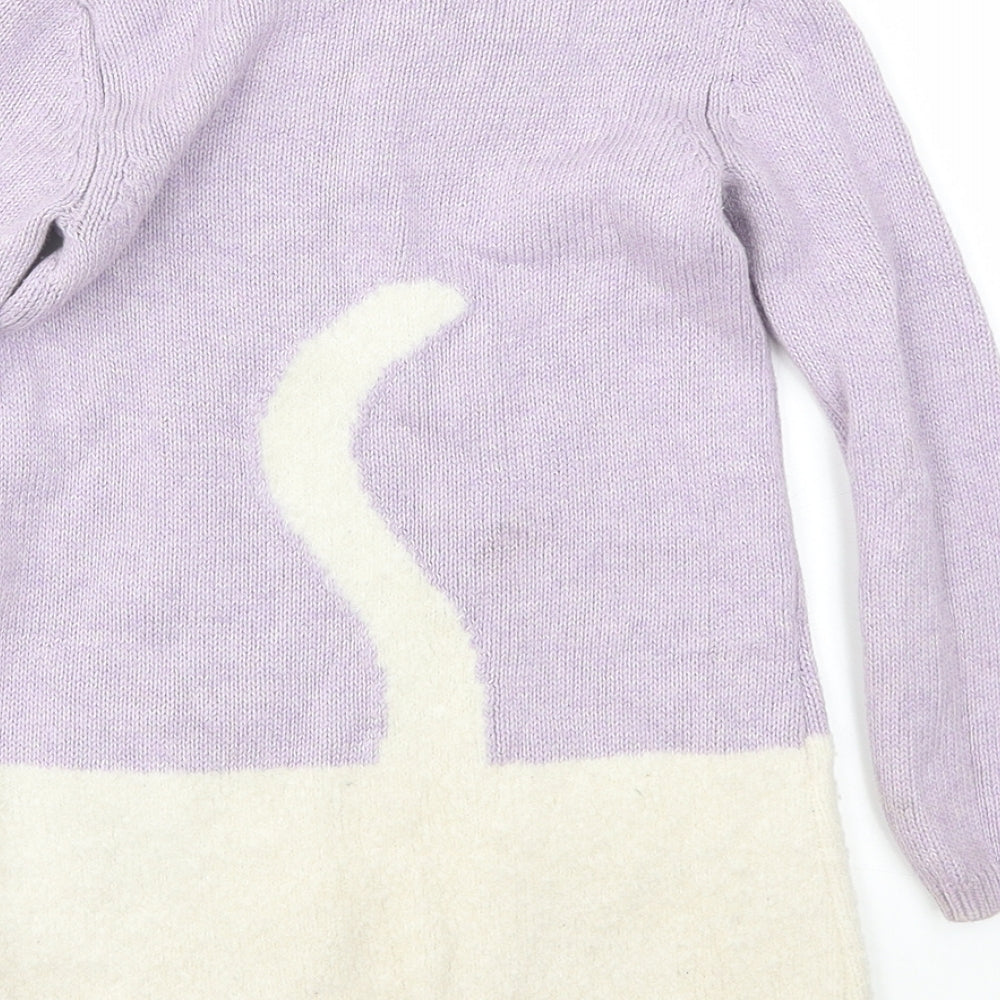 ISSAC MIZRAH Girls Purple Floral  Jumper Dress  Size 4 Years