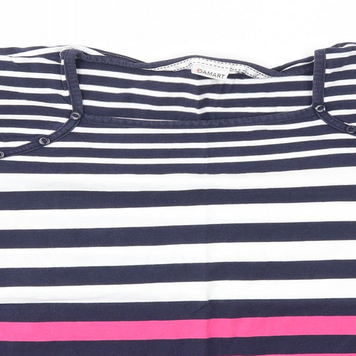 Damart Womens Multicoloured Striped  Basic T-Shirt Size 26