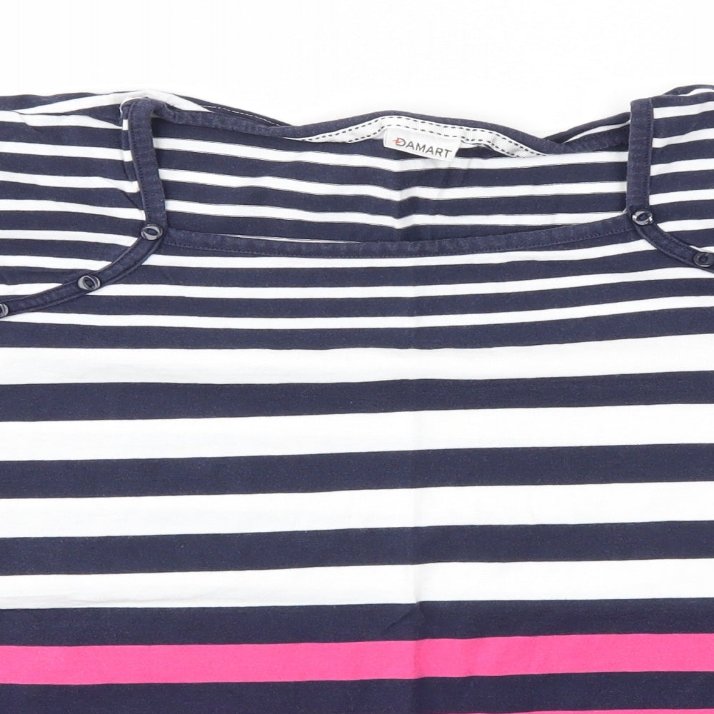 Damart Womens Multicoloured Striped  Basic T-Shirt Size 26