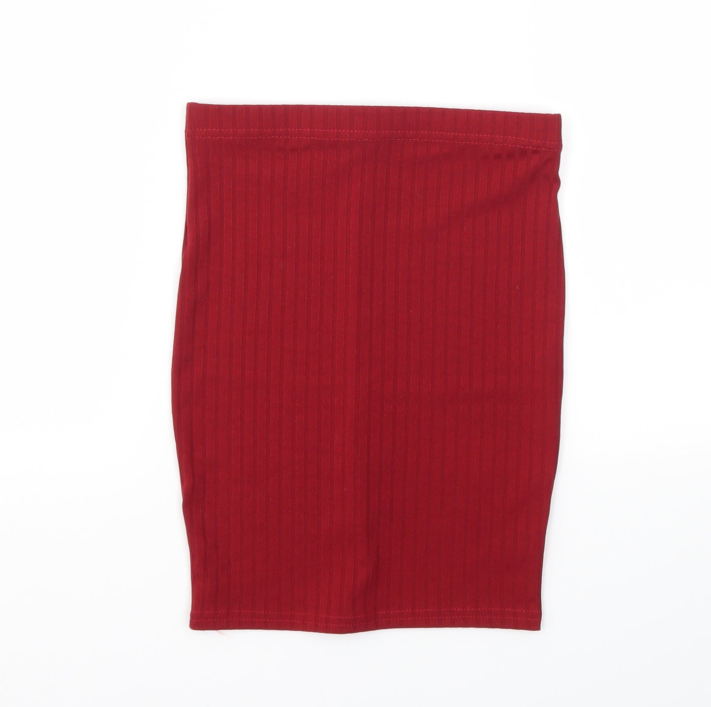 Pretty Little Thing  Womens Red   A-Line Skirt Size 6  - Stretch waistband