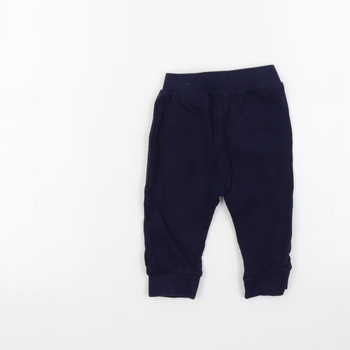 hullabaloo Boys Blue Colourblock  Jogger Leggings Size 9-12 Months