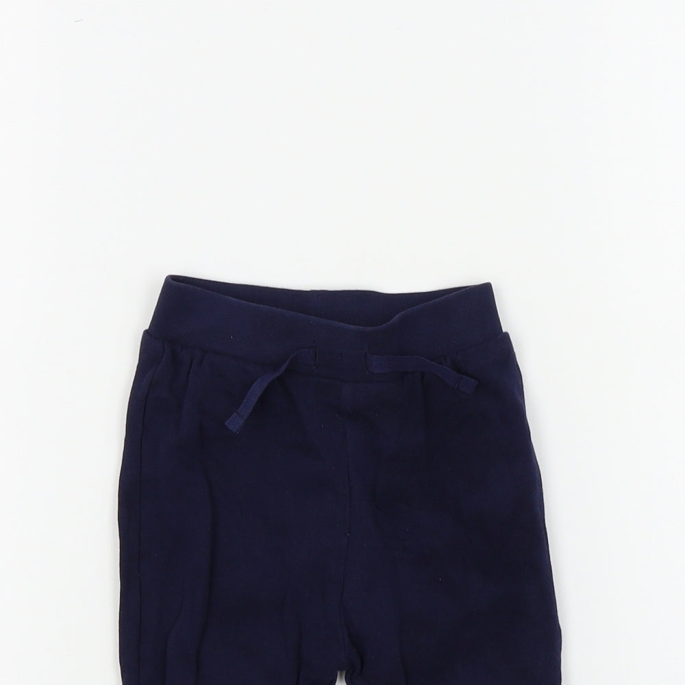 hullabaloo Boys Blue Colourblock  Jogger Leggings Size 9-12 Months