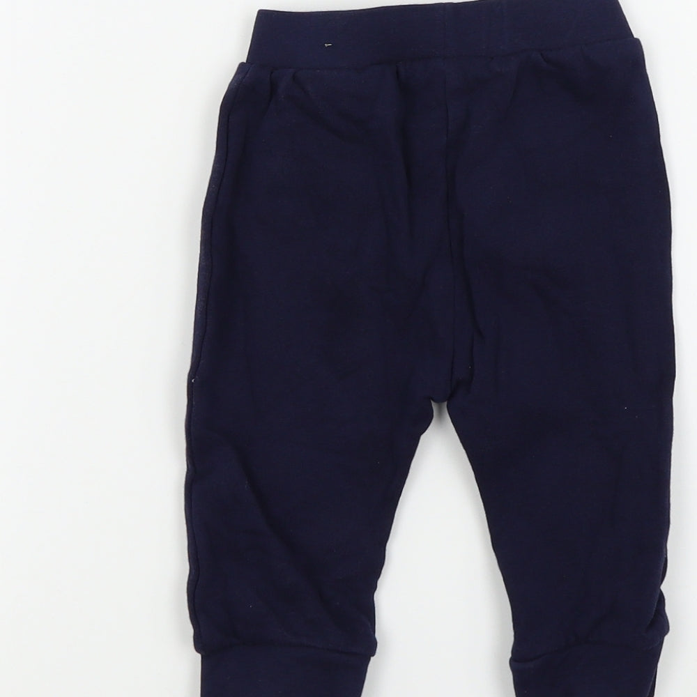 hullabaloo Boys Blue Colourblock  Jogger Leggings Size 9-12 Months