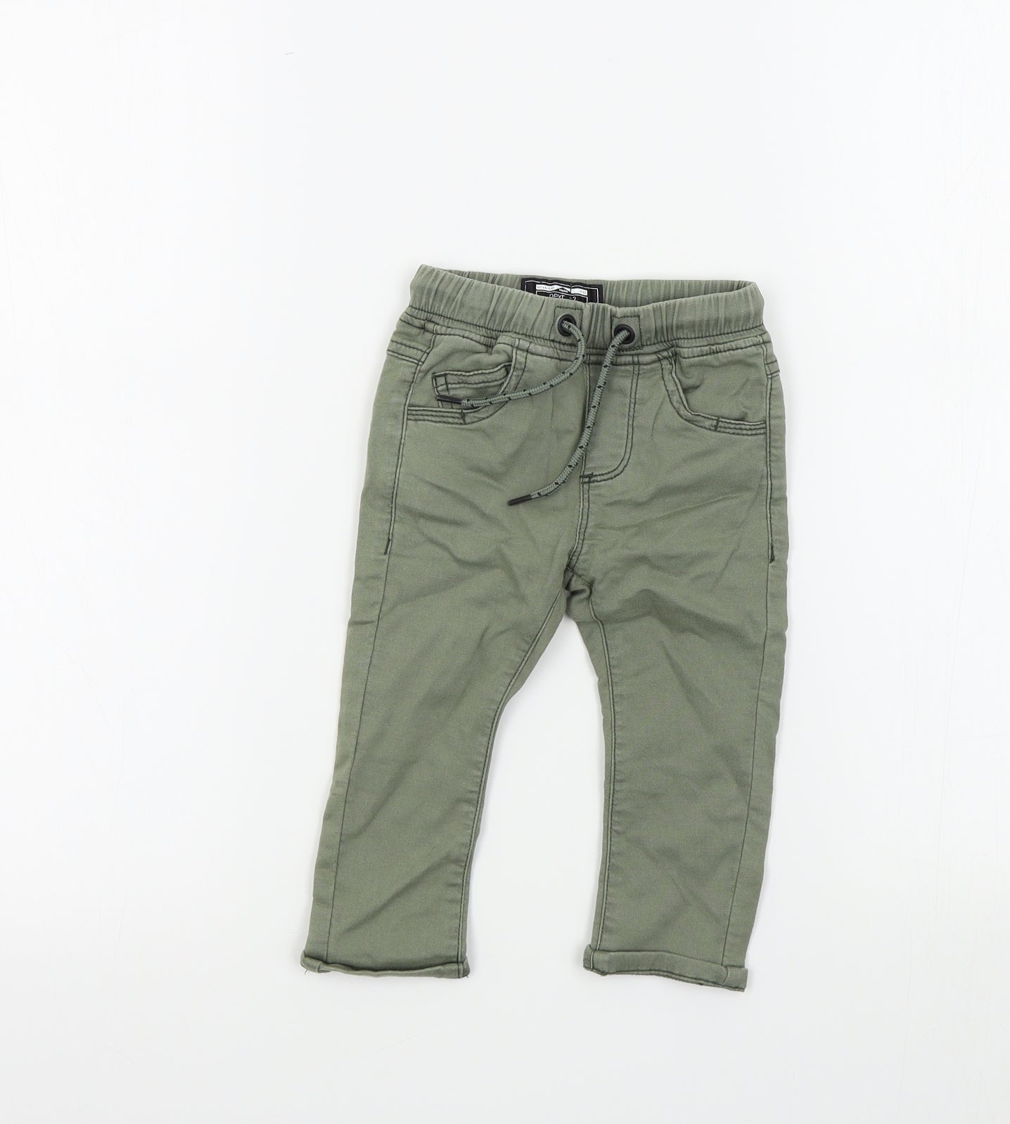 NEXT Boys Green Colourblock  Capri Jeans Size 9-12 Months