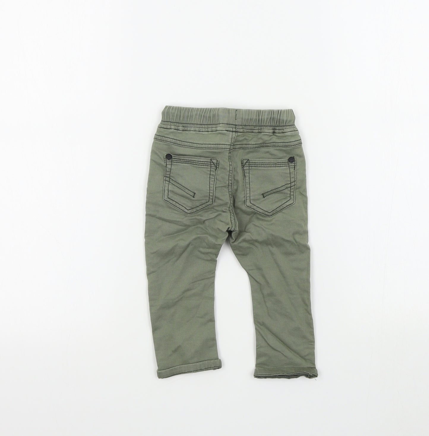 NEXT Boys Green Colourblock  Capri Jeans Size 9-12 Months