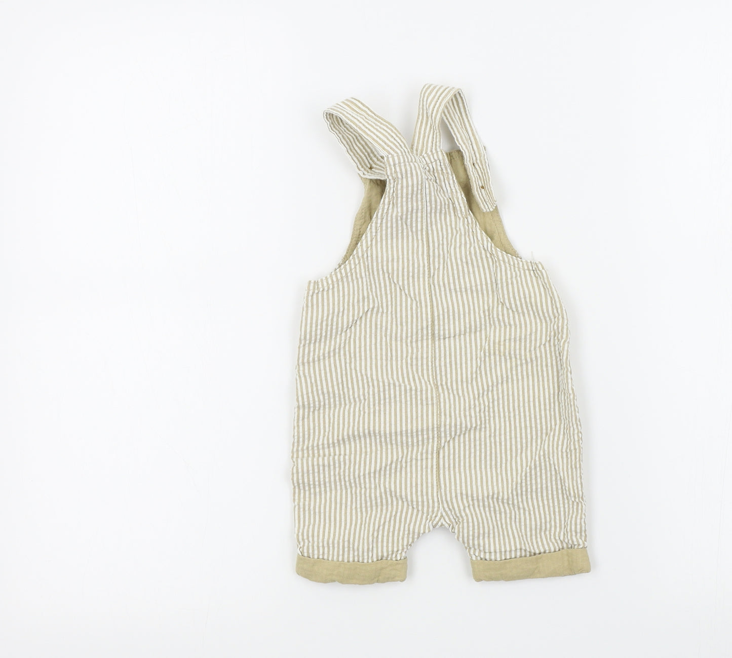 TU Boys Beige Striped  Dungaree One-Piece Size 9-12 Months