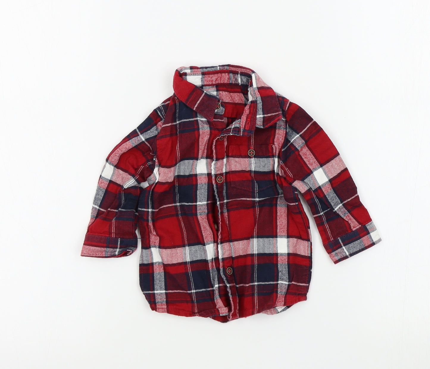George Boys Purple Check  Basic Button-Up Size 6-9 Months
