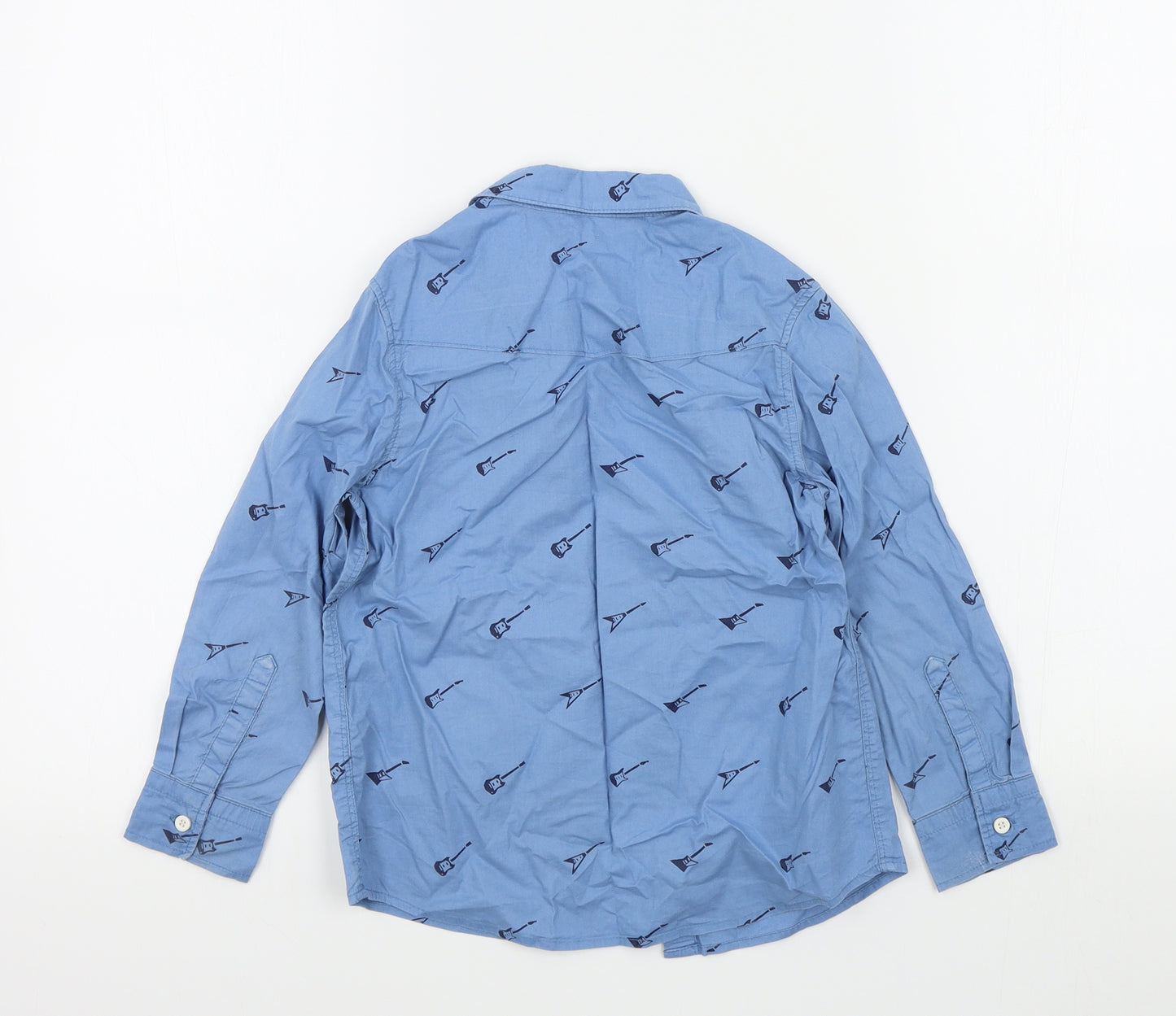 H&M Boys Blue Colourblock  Basic Button-Up Size 5-6 Years