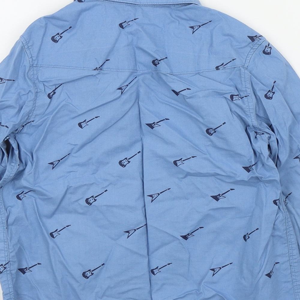 H&M Boys Blue Colourblock  Basic Button-Up Size 5-6 Years