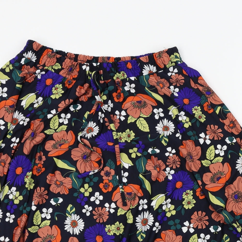 TU Womens Multicoloured Floral  Pleated Skirt Size 12