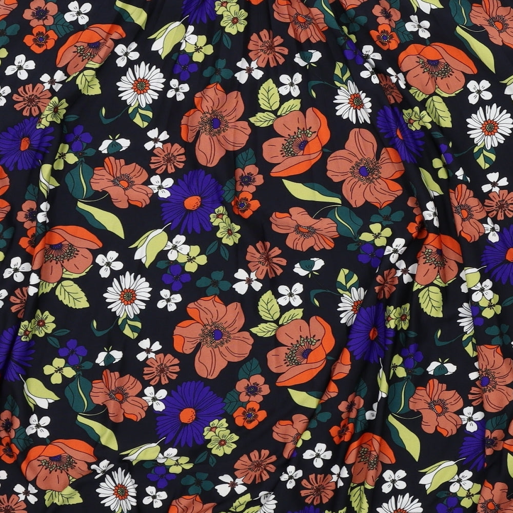 TU Womens Multicoloured Floral  Pleated Skirt Size 12