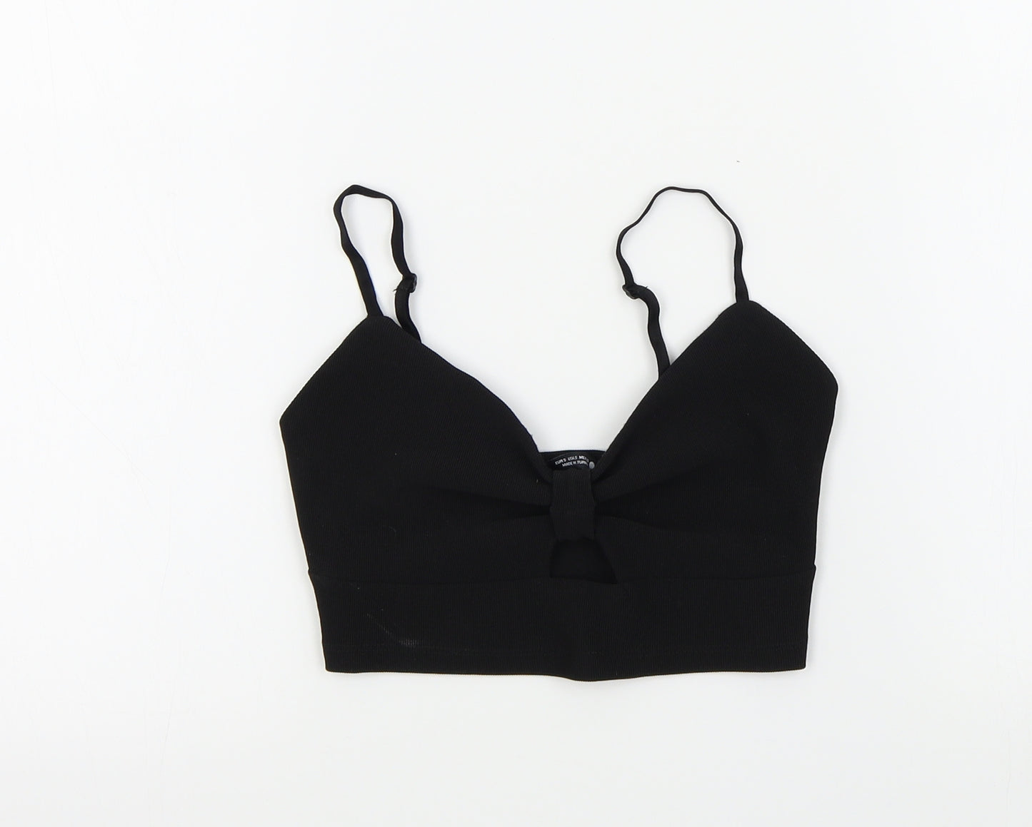 Zara Womens Black Colourblock  Basic T-Shirt Size S