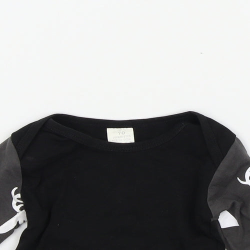 Preworn Boys Black Colourblock  Basic T-Shirt Size 6-9 Months