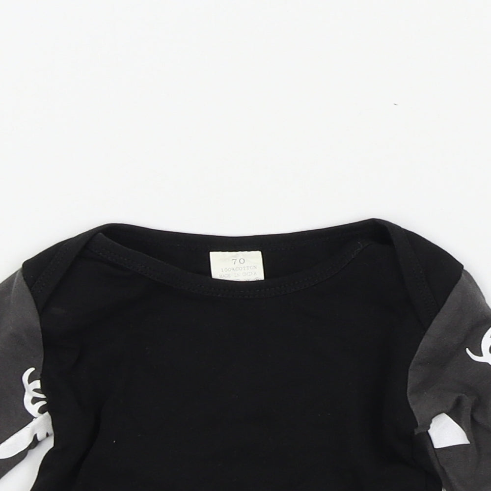 Preworn Boys Black Colourblock  Basic T-Shirt Size 6-9 Months