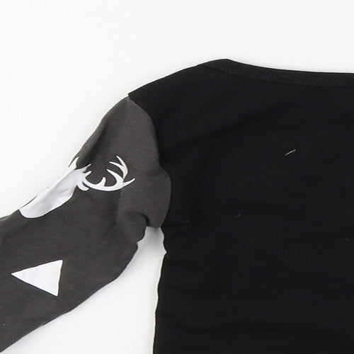 Preworn Boys Black Colourblock  Basic T-Shirt Size 6-9 Months