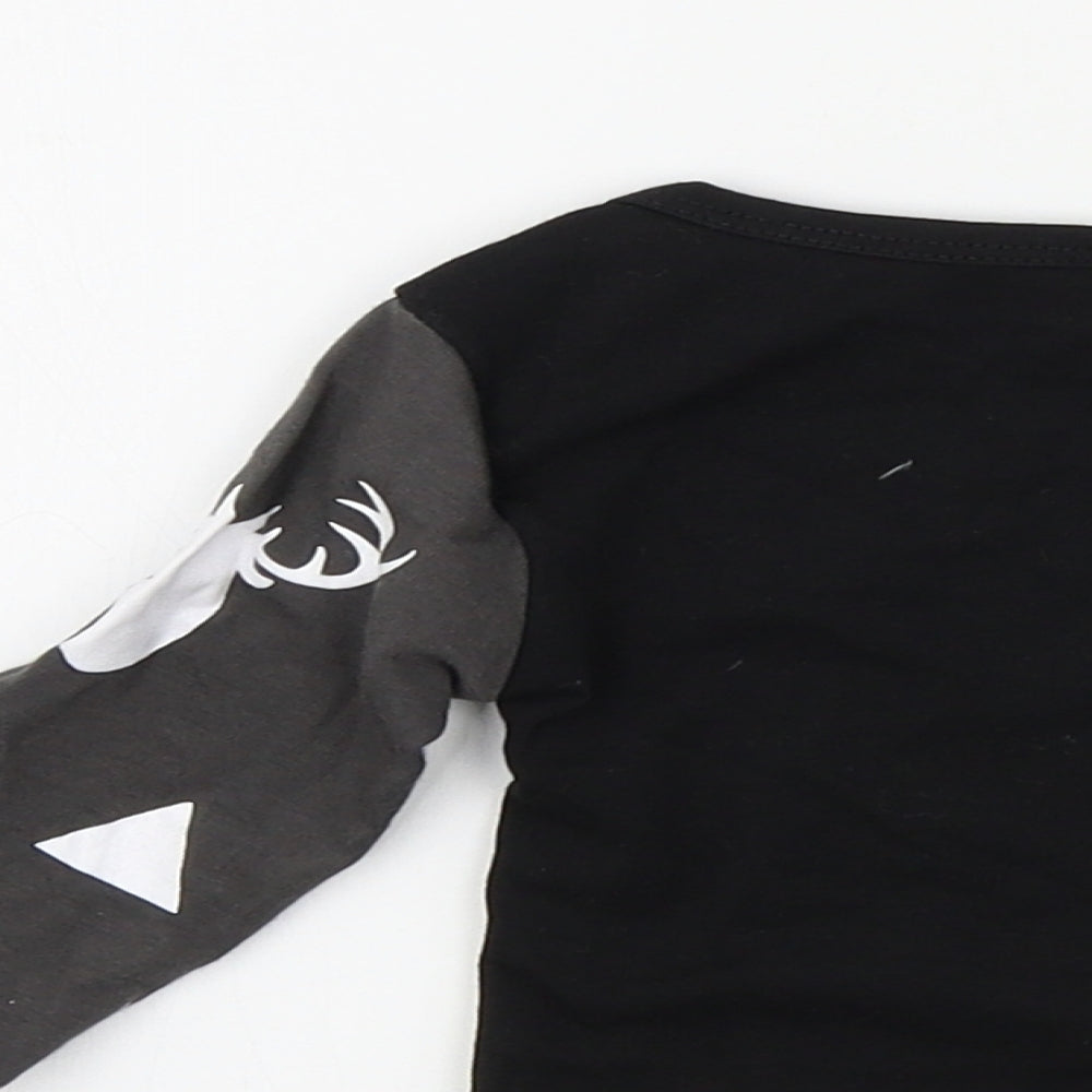 Preworn Boys Black Colourblock  Basic T-Shirt Size 6-9 Months