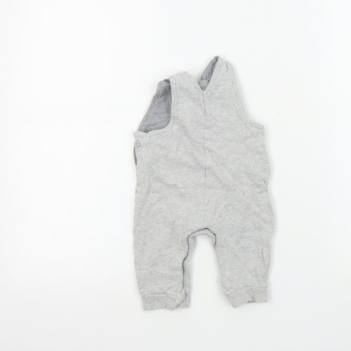 George Boys Grey Colourblock  Dungaree One-Piece Size 3-6 Months