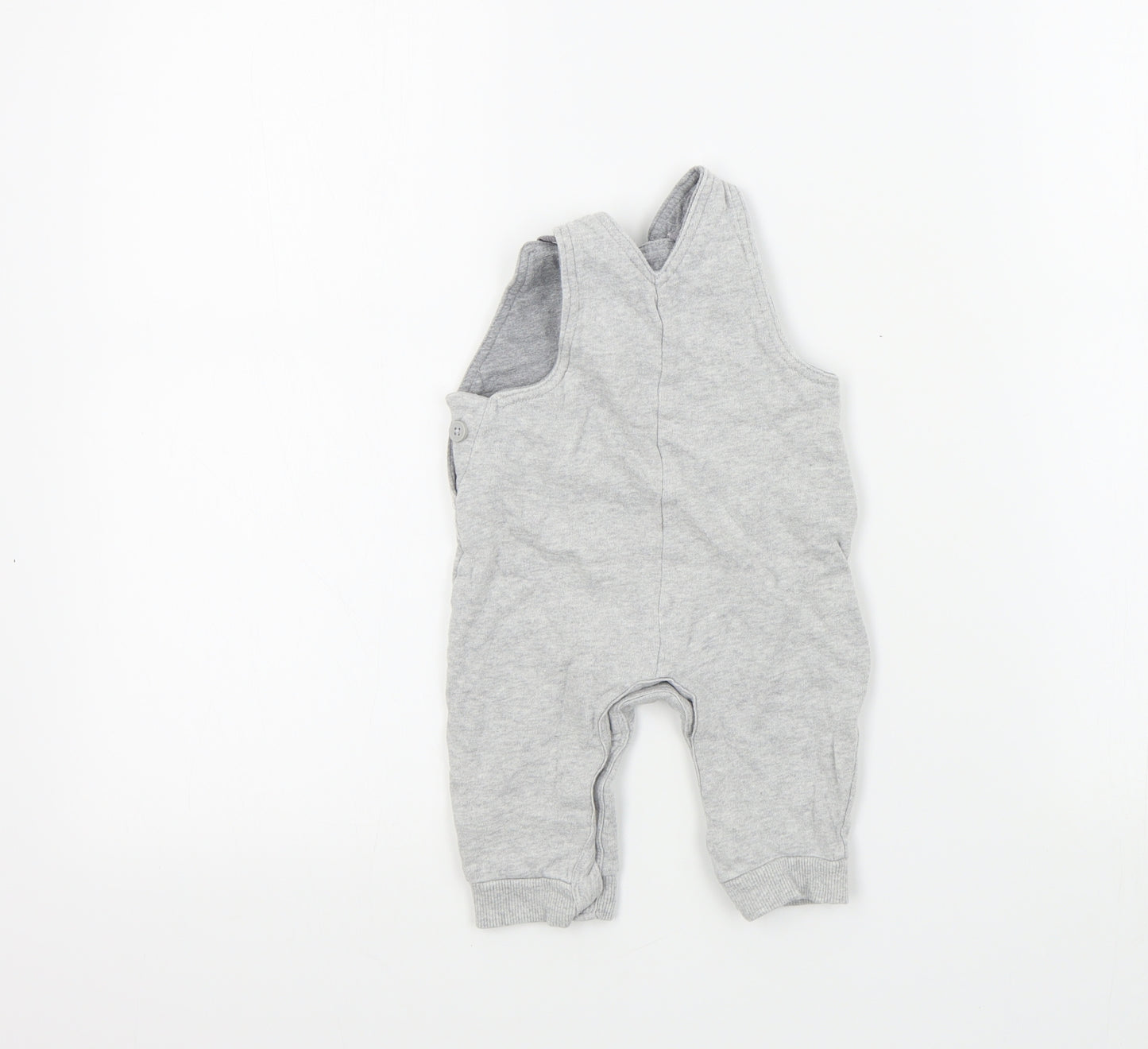 George Boys Grey Colourblock  Dungaree One-Piece Size 3-6 Months