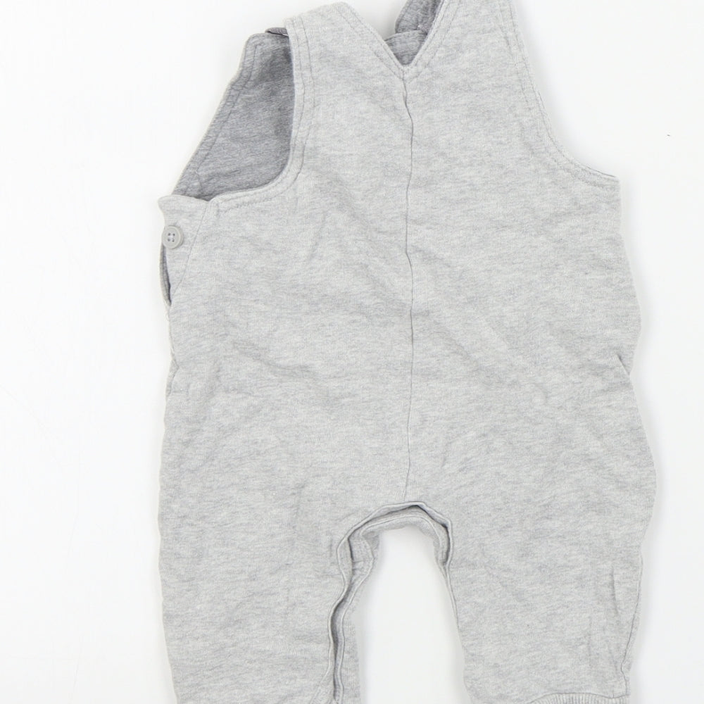 George Boys Grey Colourblock  Dungaree One-Piece Size 3-6 Months
