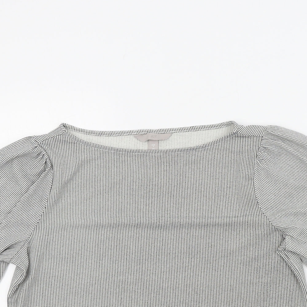 H&M Womens Black Geometric  Basic T-Shirt Size S