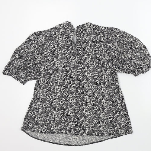 Primark Womens Black Geometric  Basic Blouse Size 8