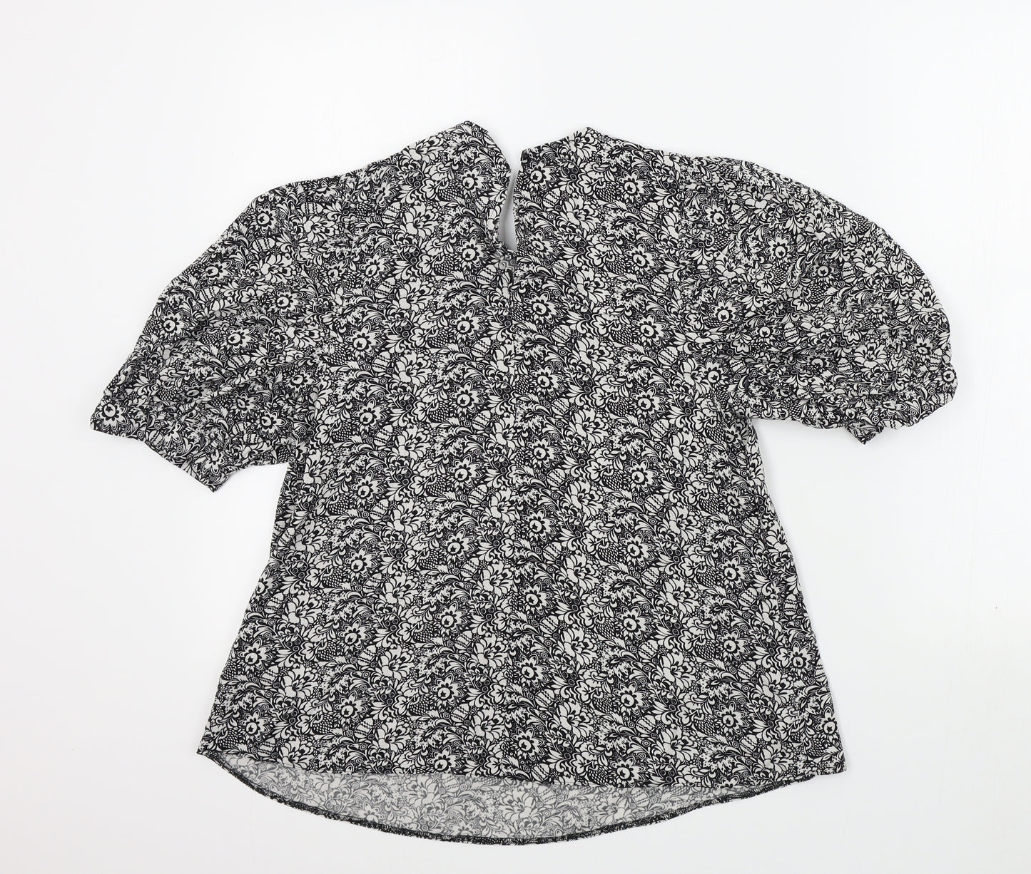 Primark Womens Black Geometric  Basic Blouse Size 8