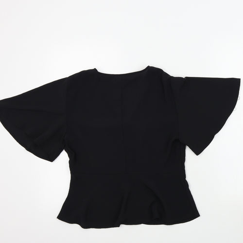 Bershka Womens Black Colourblock  Basic Blouse Size L