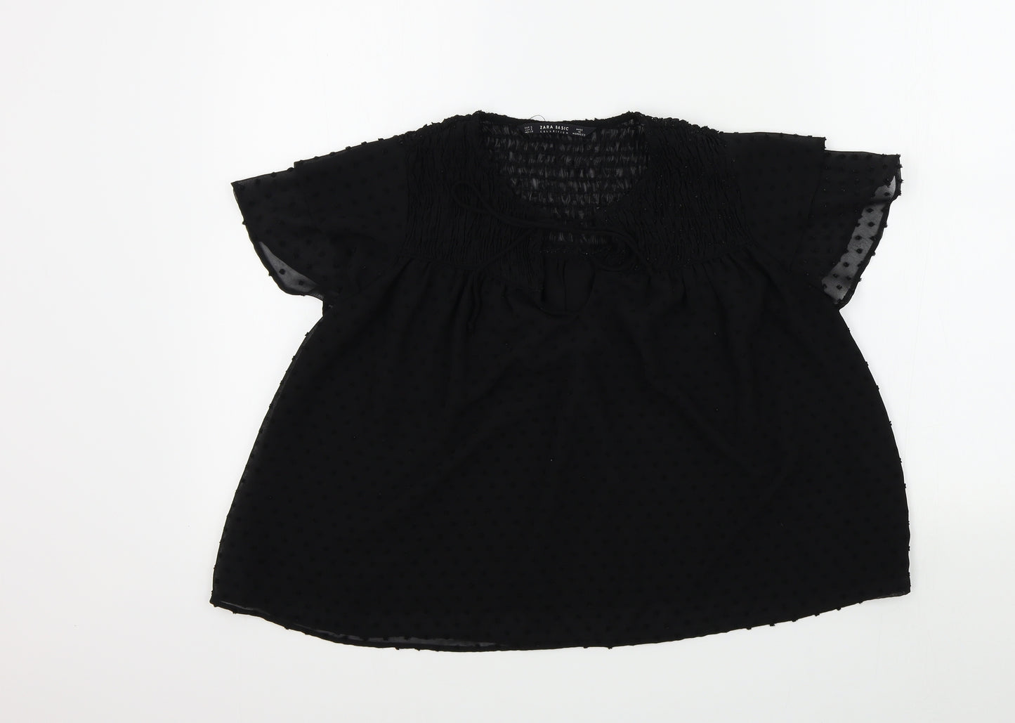 Zara Womens Black Colourblock  Basic Blouse Size S