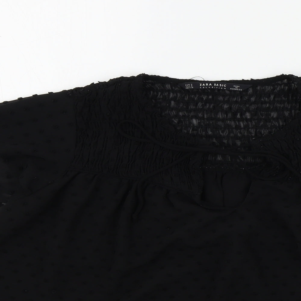 Zara Womens Black Colourblock  Basic Blouse Size S
