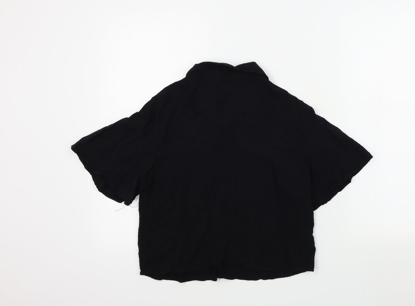 Pull&Bear Womens Black Colourblock  Basic Button-Up Size S