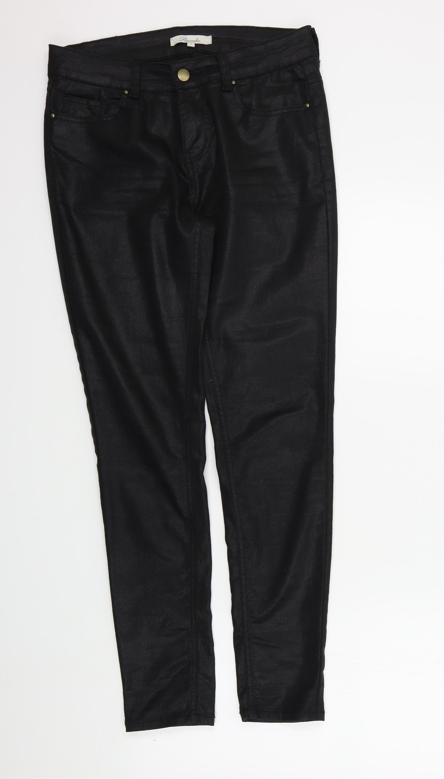 Peacocks Womens Black   Trousers  Size 10 L28 in