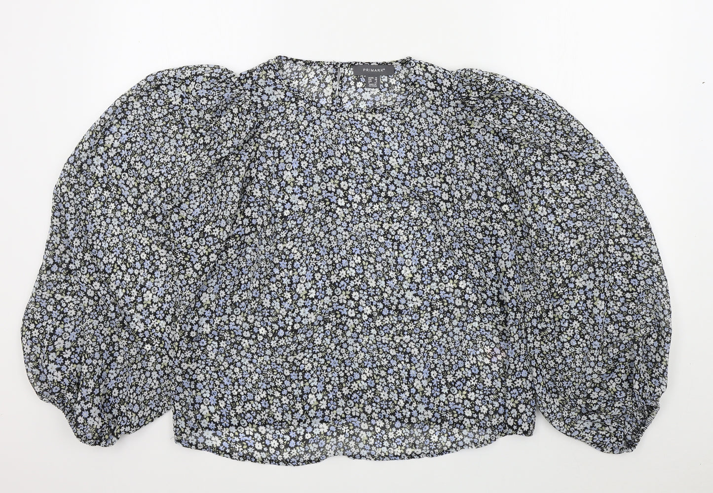 Primark Womens Black Floral  Basic Blouse Size 10