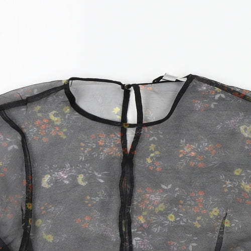 Topshop Womens Beige Floral  Basic Blouse Size 8