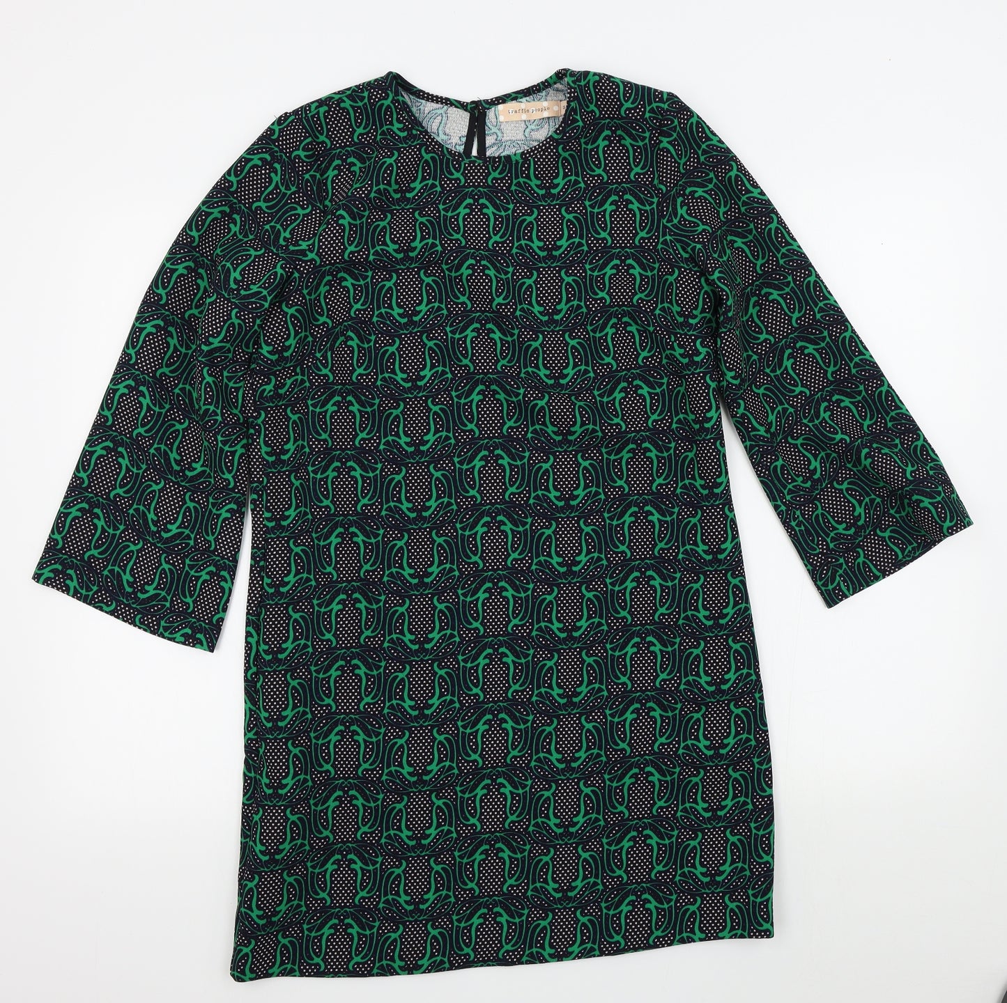 Traffic People Womens Green Geometric  A-Line  Size S