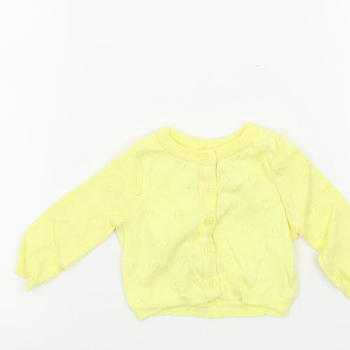 Earlydays Girls Yellow   Cardigan Jumper Size 0-3 Months