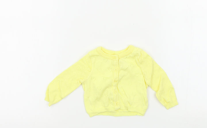 Earlydays Girls Yellow   Cardigan Jumper Size 0-3 Months