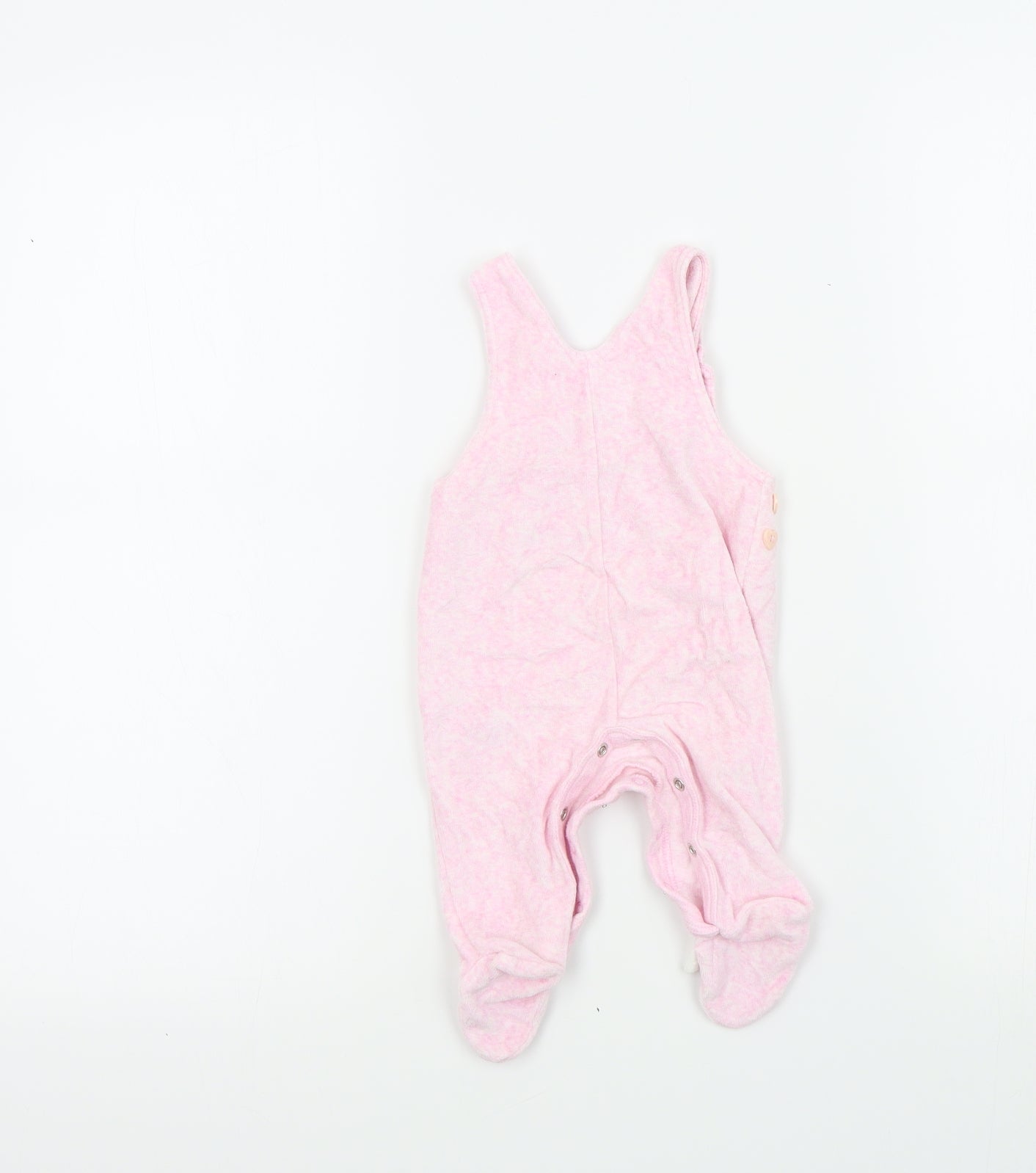 George Girls Pink Chevron  Dungaree One-Piece Size 0-3 Months