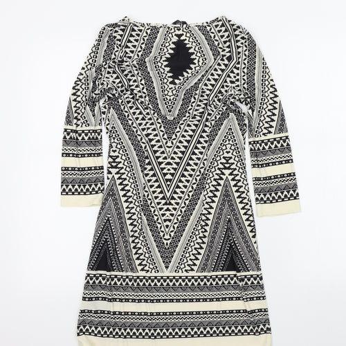 F&F Womens Black Geometric  A-Line  Size 6