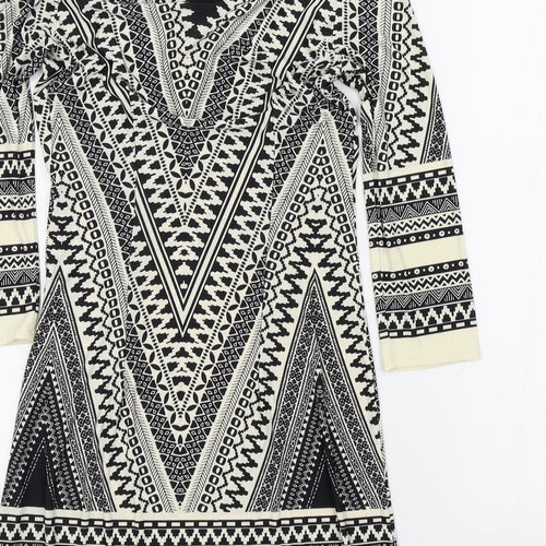 F&F Womens Black Geometric  A-Line  Size 6