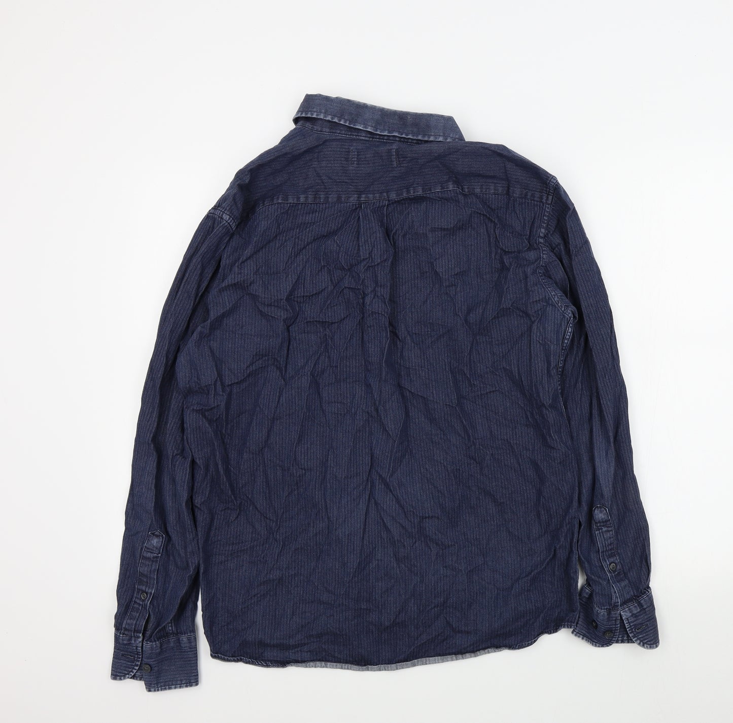 M&S Mens Blue    Button-Up Size M