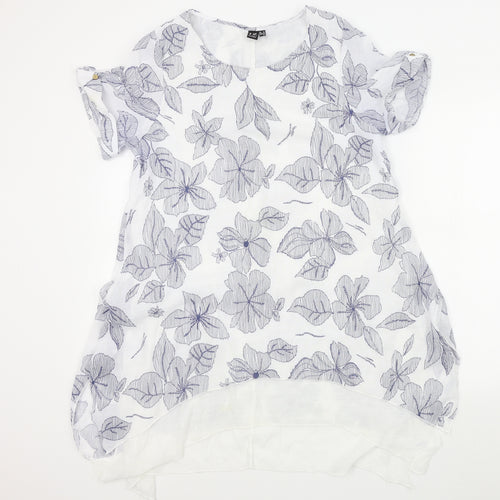 IZABEL Womens White Geometric  Fit & Flare  Size 10