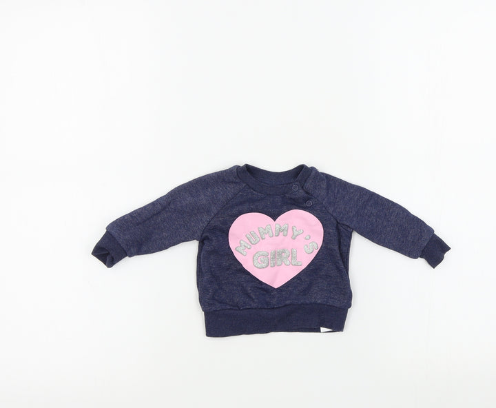 Primark Boys Blue Colourblock  Pullover Jumper Size 0-3 Months