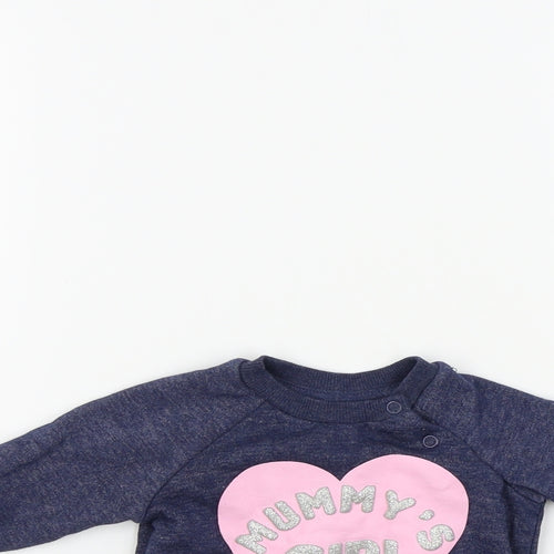 Primark Boys Blue Colourblock  Pullover Jumper Size 0-3 Months