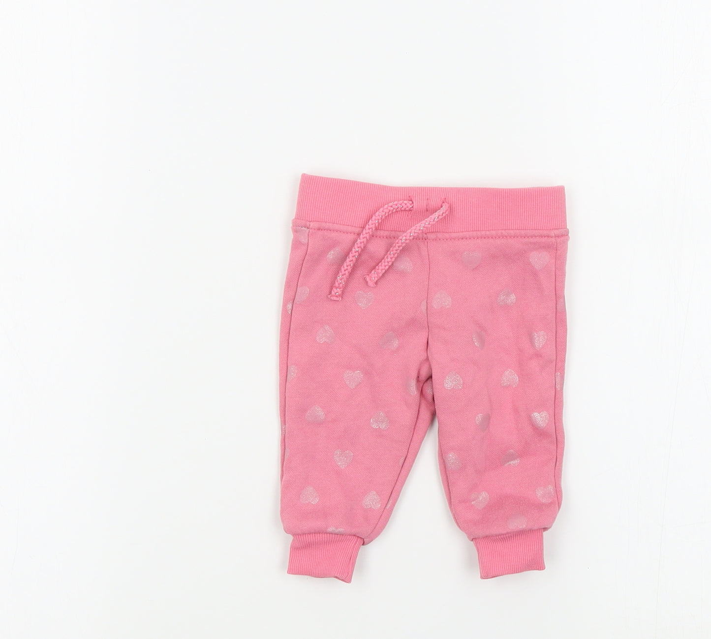 Primark Girls Pink Colourblock  Jogger Trousers Size 0-3 Months